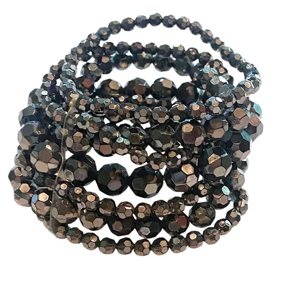 Eyeglasses necklace Holder Purple Flower Beaded crochet - Picture 4 of 4